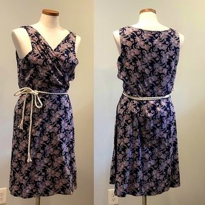 TOMMY HILFIGER PAISLEY ROPE TIE WRAP DRESS